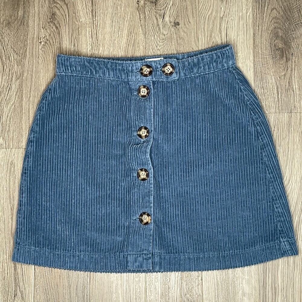 BDG Blue Mini Skirt with Buttons XS